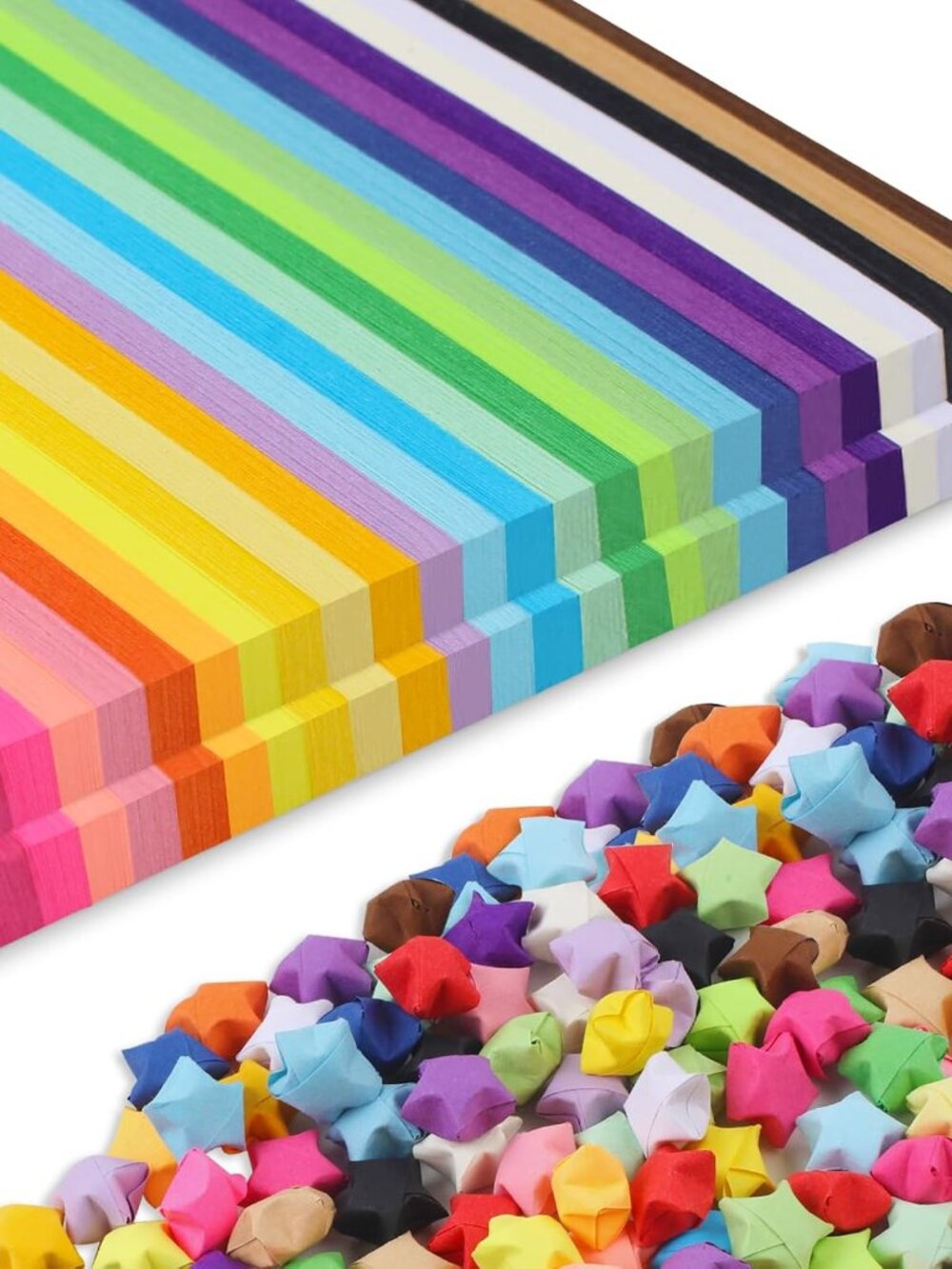 2060 Sheets Origami Paper, 27 Assortment Colors Double Sided Star Paper Strips,